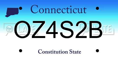 OZ4S2B Connecticut License Plate