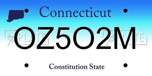 OZ5O2M Connecticut License Plate