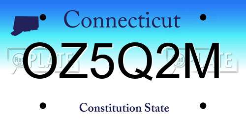 OZ5Q2M Connecticut License Plate