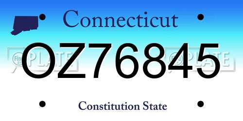 OZ76845 Connecticut License Plate