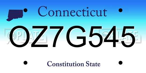 OZ7G545 Connecticut License Plate