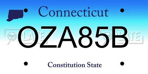 OZA85B Connecticut License Plate