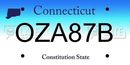 OZA87B Connecticut License Plate