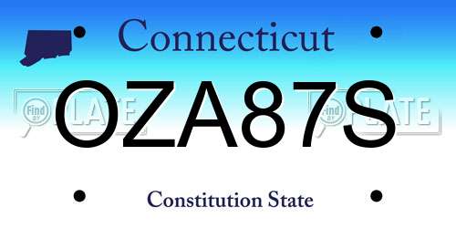 OZA87S Connecticut License Plate