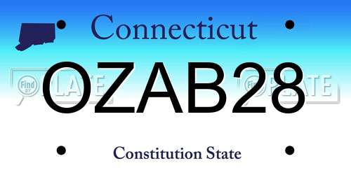 OZAB28 Connecticut License Plate