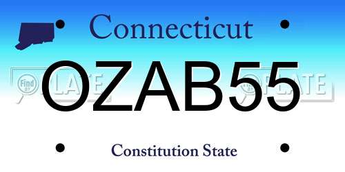 OZAB55 Connecticut License Plate