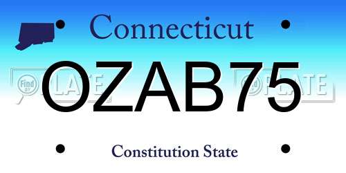 OZAB75 Connecticut License Plate
