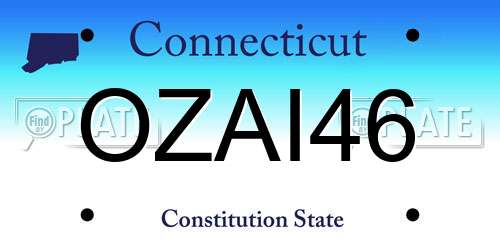 OZAI46 Connecticut License Plate