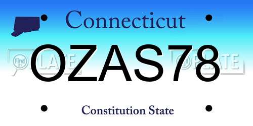 OZAS78 Connecticut License Plate