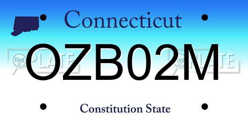 OZB02M Connecticut License Plate