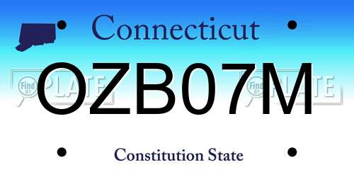 OZB07M Connecticut License Plate