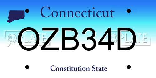 OZB34D Connecticut License Plate
