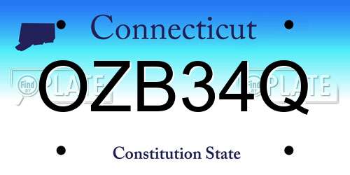 OZB34Q Connecticut License Plate