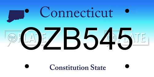 OZB545 Connecticut License Plate