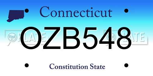 OZB548 Connecticut License Plate