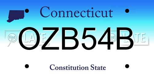 OZB54B Connecticut License Plate