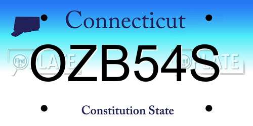 OZB54S Connecticut License Plate