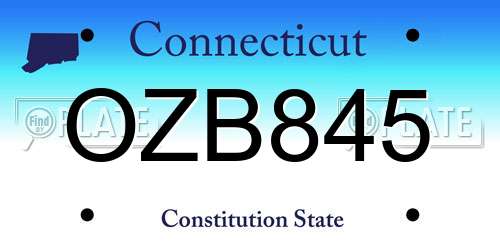 OZB845 Connecticut License Plate