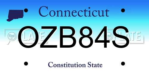 OZB84S Connecticut License Plate