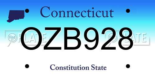 OZB928 Connecticut License Plate