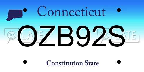 OZB92S Connecticut License Plate