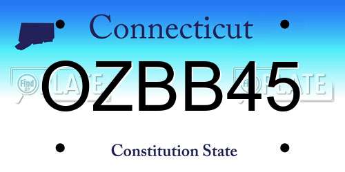 OZBB45 Connecticut License Plate