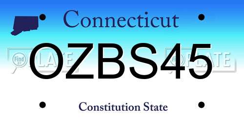 OZBS45 Connecticut License Plate