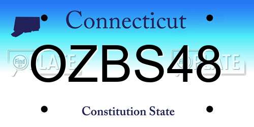 OZBS48 Connecticut License Plate