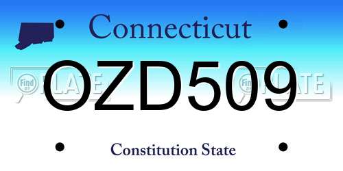 OZD509 Connecticut License Plate
