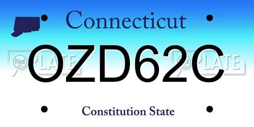 OZD62C Connecticut License Plate