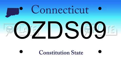 OZDS09 Connecticut License Plate