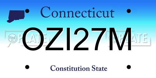 OZI27M Connecticut License Plate