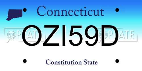 OZI59D Connecticut License Plate