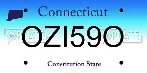 OZI59O Connecticut License Plate