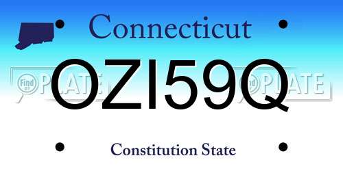 OZI59Q Connecticut License Plate