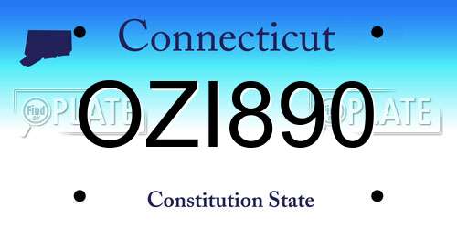 OZI890 Connecticut License Plate