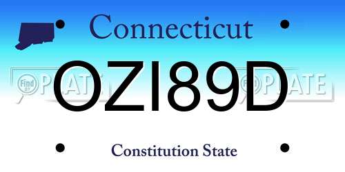 OZI89D Connecticut License Plate