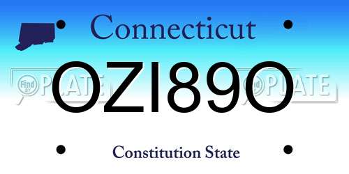 OZI89O Connecticut License Plate