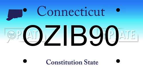 OZIB90 Connecticut License Plate