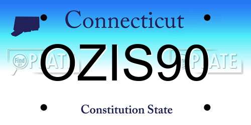 OZIS90 Connecticut License Plate