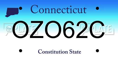 OZO62C Connecticut License Plate