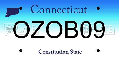OZOB09 Connecticut License Plate