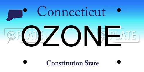 OZONE Connecticut License Plate