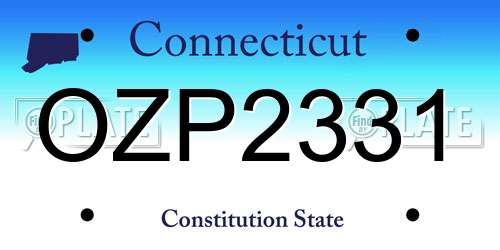 OZP2331 Connecticut License Plate