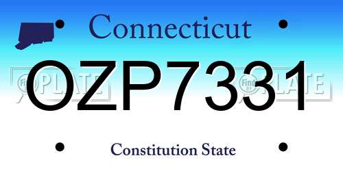 OZP7331 Connecticut License Plate