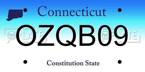 OZQB09 Connecticut License Plate