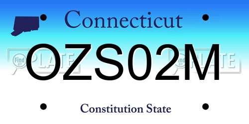 OZS02M Connecticut License Plate