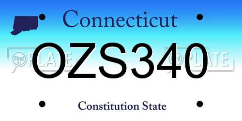 OZS340 Connecticut License Plate