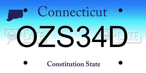 OZS34D Connecticut License Plate