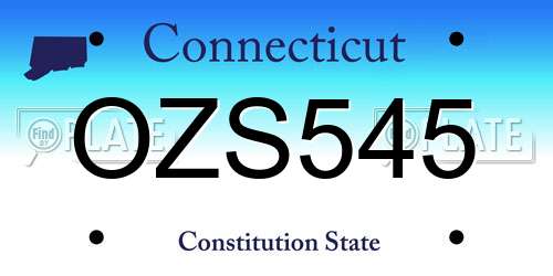 OZS545 Connecticut License Plate